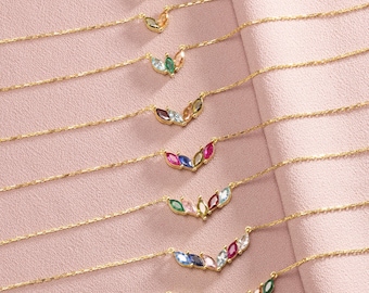 Family Birthstone Necklace • Mother of the Bride/Groom Necklace