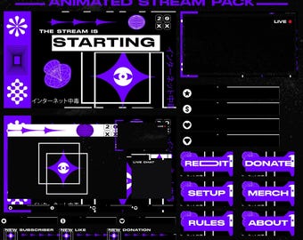 Y2K Animated Stream Overlay Pack – Retro Internet for Twitch (Digital Download)