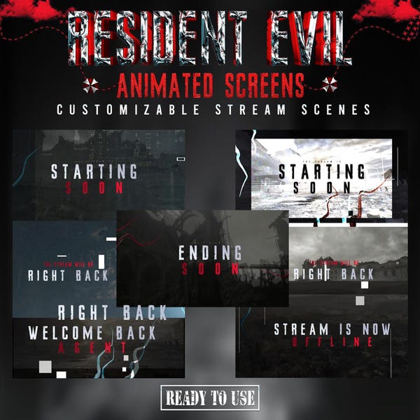Resident Requiem Animated Stream Overlay Pack | Survival Horror Scenes for Twitch, YouTube & Kick