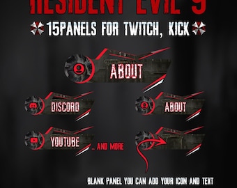 Resident Requiem9 Panels – RE9 panel Themed Twitch & Kick Panels