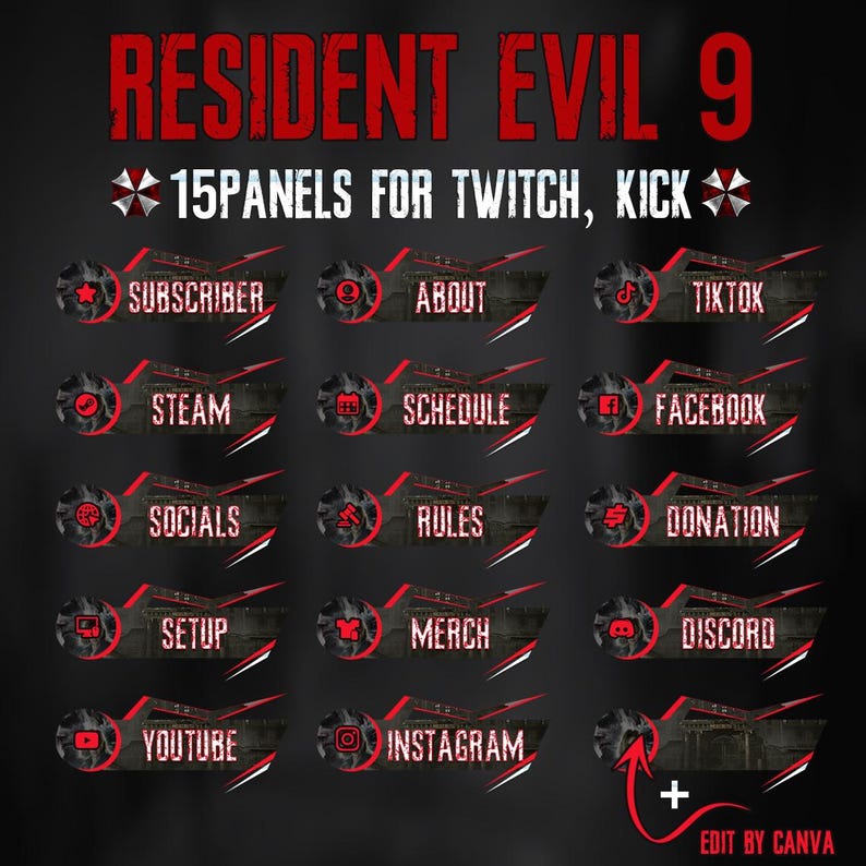 Resident Requiem9 Panels – RE9 Panel Themed Twitch & Kick Panels - Etsy