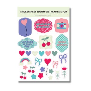 Scrapbook  journal stickervel Frames  Fun | Label Stickers | Kleine stickertjes | Bloom '26