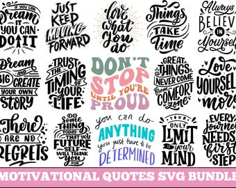 Motivational Quotes SVG Bundle: Inspirational Self Love Print on Demand (Digital Download)