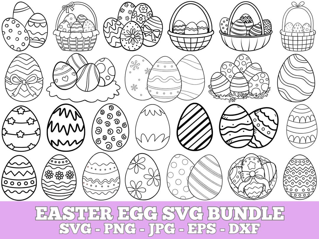 Easter Egg Bundle SVG PNG | Happy Easter Cut Files (digital Download ...