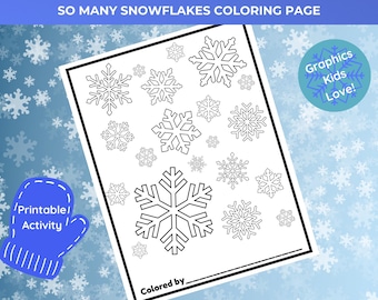 So Many Snowflakes Coloring Page | Winter Coloring Sheet | Printable Snowflake Coloring Page for Kids