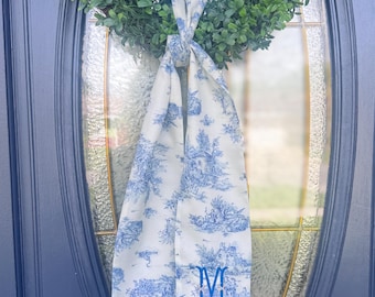 Faja de corona de Toile de Jouy • Monograma personalizado para el hogar • Decoración personalizada