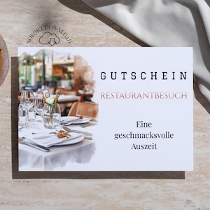 Dinner voucher | Time instead of things | Restaurant invitation | Time together | Last-minute printable gift | Instant download