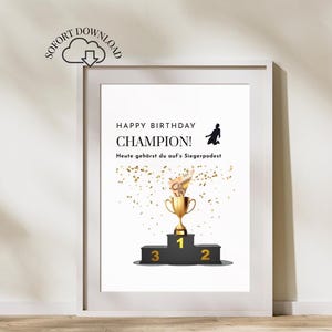 Geldgeschenk zum Geburtstag "Fußball/Pokal" | Kreative Last Minute Geschenkidee - Geschenk für Teenager & Jungs im Bilderrahmen