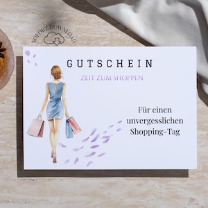 Shopping voucher | Gift for women & girlfriends | Time instead of things | Voucher template | Last minute printable | Gift for girls |