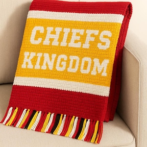 Kansas City Chiefs Inspired Crochet Throw – CHIEFS KINGDOM Graphgan Pattern