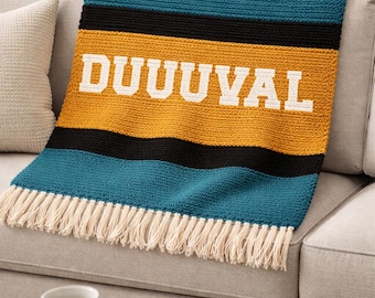 Jacksonville Jaguars inspirierte Häkeldecke - DUUUVAL Graphgan Muster