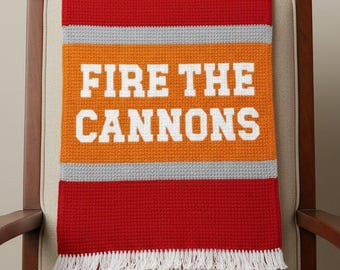Von den Tampa Bay Buccaneers inspirierter Häkelüberwurf - FIRE THE CANNONS - Graphgan Muster