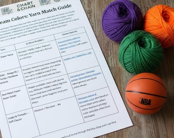 National Basketball Association - NBA-Farben entsprechend der Garntabelle
