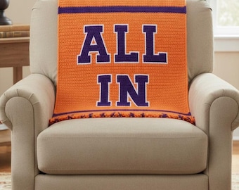 Clemson inspiriertes Häkeldecke/Graphgan Muster