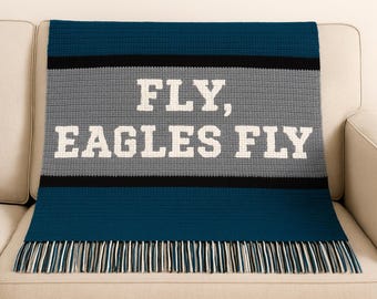 Eagles Crochet Throw Pattern – FLY EAGLES FLY Graphgan (Digital Download)