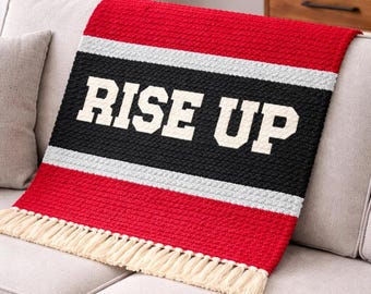 Von den Atlanta Falken inspirierter Häkelüberwurf - RISE UP Graphgan Muster
