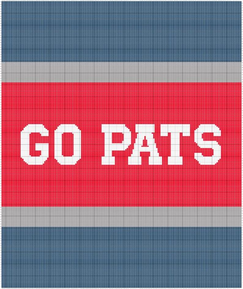 New England Patriots Inspired Crochet Throw – GO PATS! Graphgan Pattern image 2