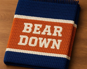 Chicago Bears Inspired Crochet Throw – BEAR DOWN Graphgan Pattern