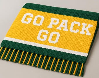 Green Bay Packers inspirierte Häkeldecke - GO PACK GO Graphgan Muster