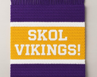 Minnesota Vikings inspirierte Häkeldecke - SKOL VIKINGS! Graphgan Muster