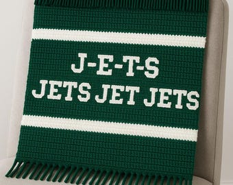 New York Jets Häkelüberwurf-Anleitung - Fan Geschenk (Digitaler Download)