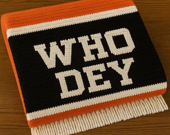 Cincinnati Bengals Inspired Crochet Throw – WHO DEY Graphgan Pattern
