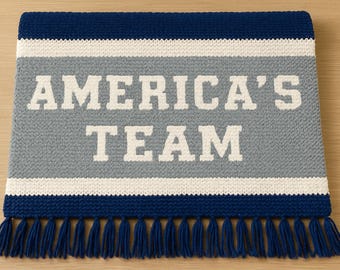 Von den Dallas Cowboys inspirierte Häkeldecke - AMERICA'S TEAM Graphgan Pattern