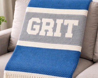 Detroit Lions inspirierte Häkeldecke - GRIT Graphgan Muster