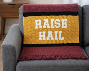 Von den Washingtonkommandanten inspirierter Häkelüberwurf - RAISE HAIL Graphgan Muster
