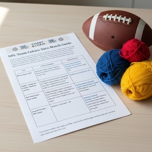 National Football League - NFL Colors to Yarn Match Chart