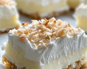 No Bake Coconut Cream Lush Recipe | Tropical Dessert Digital Download