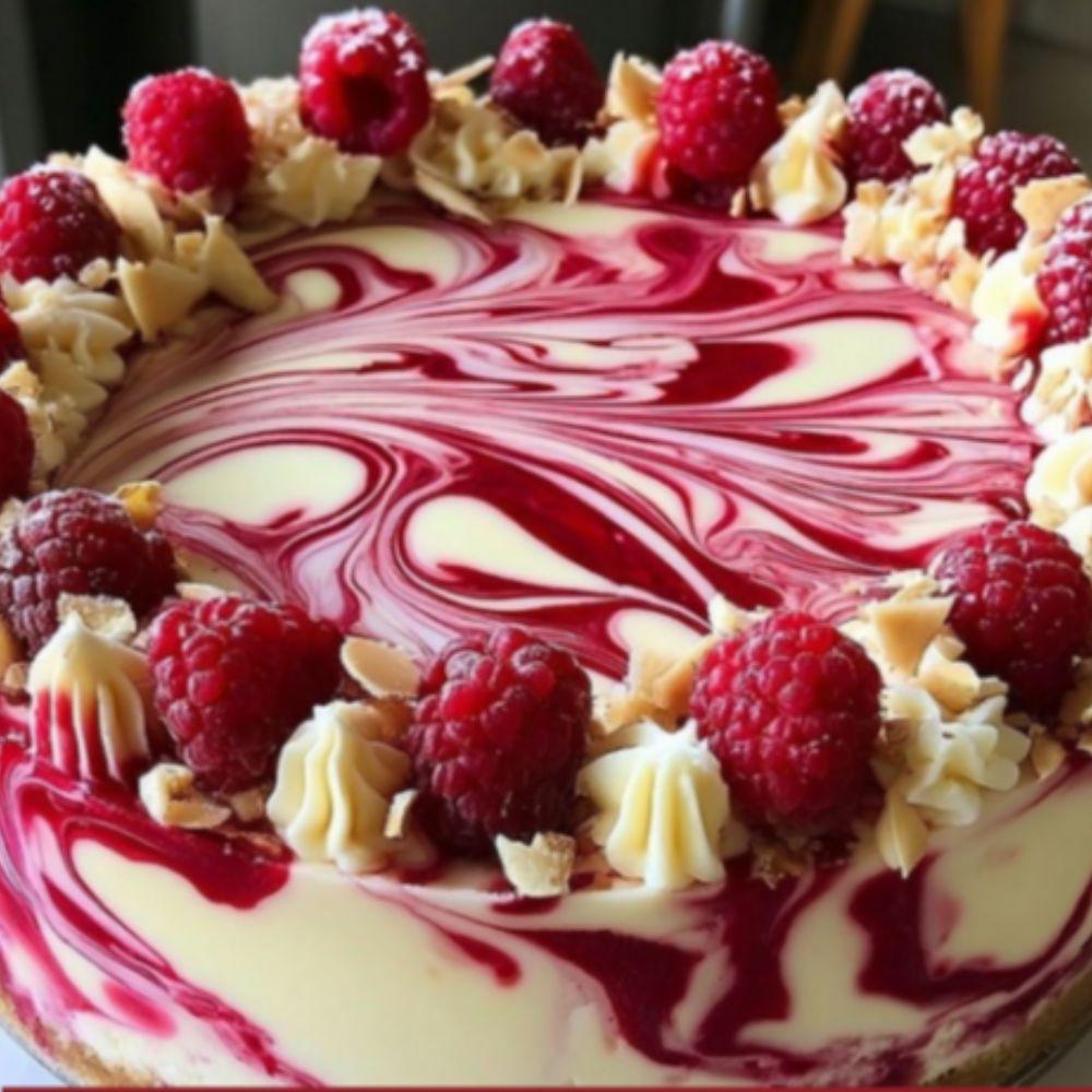 White Chocolate Raspberry Cheesecake Recipe | No-bake Creamy Dessert ...