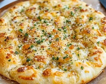 Receta de pan focaccia con ajo y parmesano / Pan italiano casero / Descarga digital