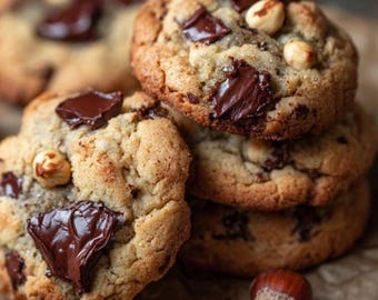 Recept på chokladkakor med hasselnöt | Digital PDF för hemmabakning