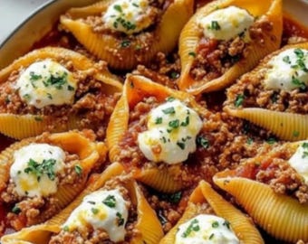 Beef Stuffed Shells with Ricotta Recipe  Digital Italian Dinner Download