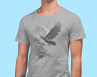 Gekröntes Rabe T-Shirt - Inspirierendes Unisex Kurzarmshirt, Vogelliebhaber Geschenk, Freizeitkleidung, Natur T-Shirt, Unisex T-Shirt