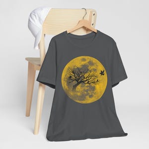 Moonlit crow Tree Unisex Tee, Nature Lovers Gift, Boho Aesthetic Shirt, Last-Minute Gift, Casual Wear, Outdoor Activities