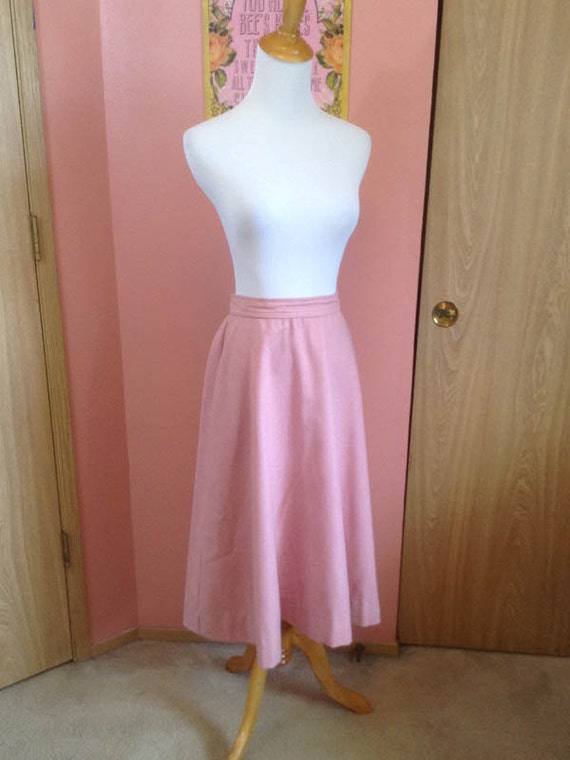 Sock Hop - 1950's/60's Pink Wool Circle/A-line Ski