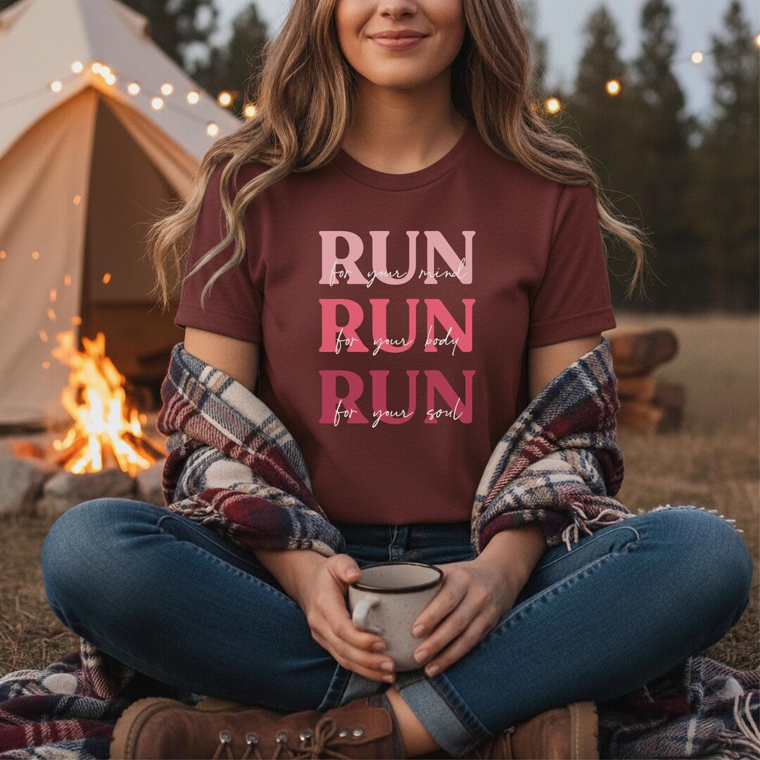 Run For Mind Run for Mind Body Soul T-shirt, Running Shirt, Bella+canvas 3001®, Gift ...