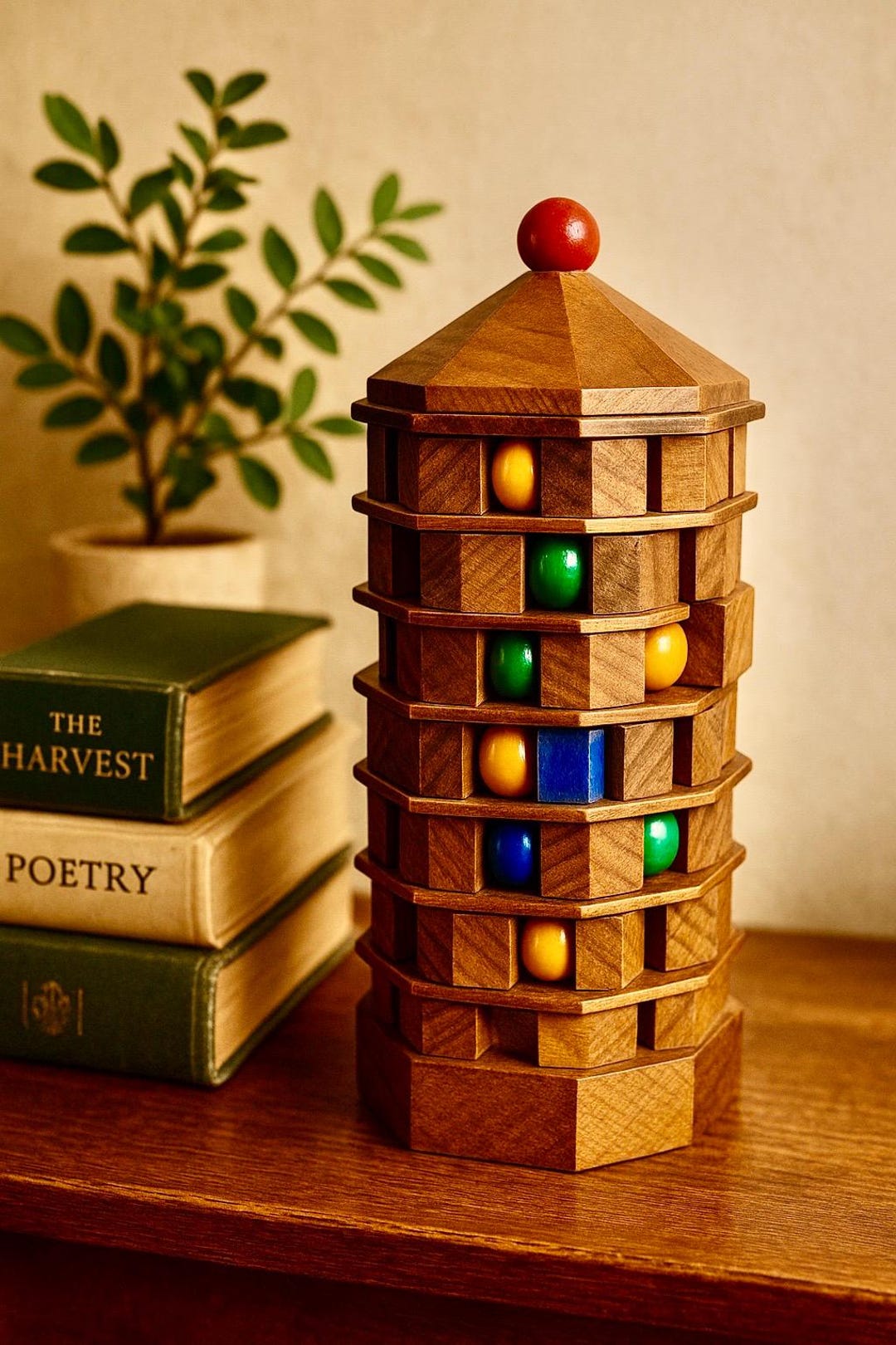Vintage Chinese Wooden Puzzle Tower – Pagoda Logic Game, Retro Decor - Etsy