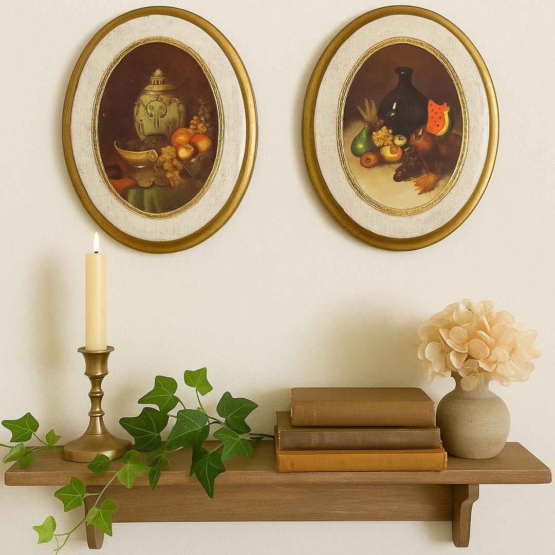 Vintage Florentine Wall Plaques – Italian Still Life Prints, Gold Gilt ...