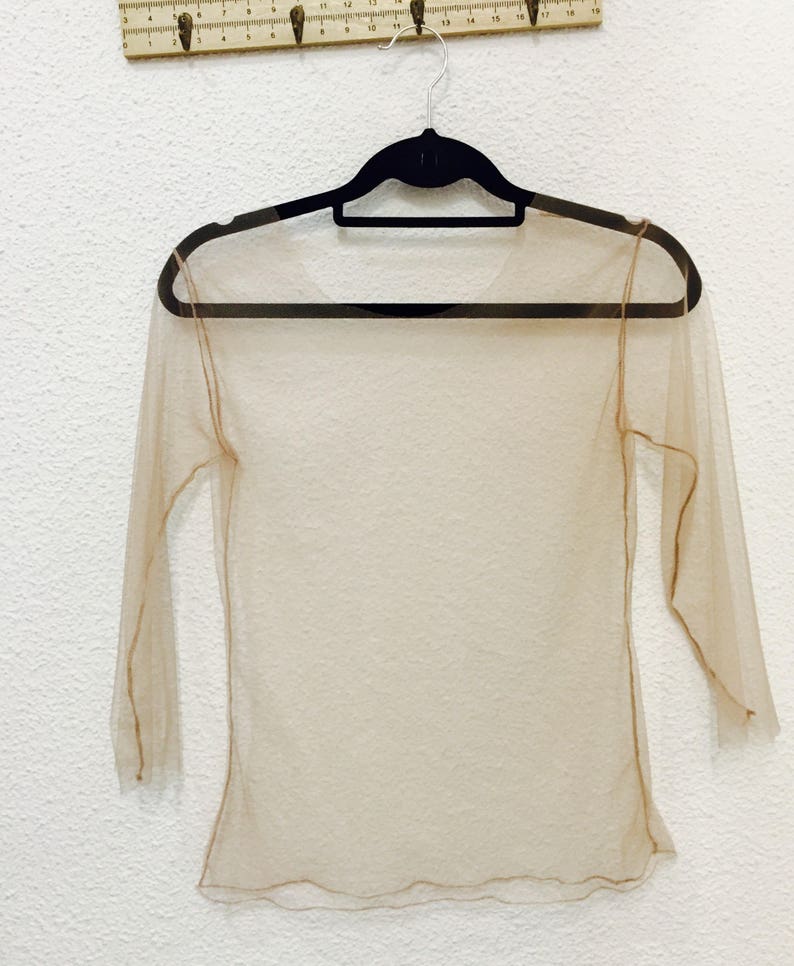 Transparent Tulle Nude Mesh Top Nude T-shirt Sexy Womens - Etsy