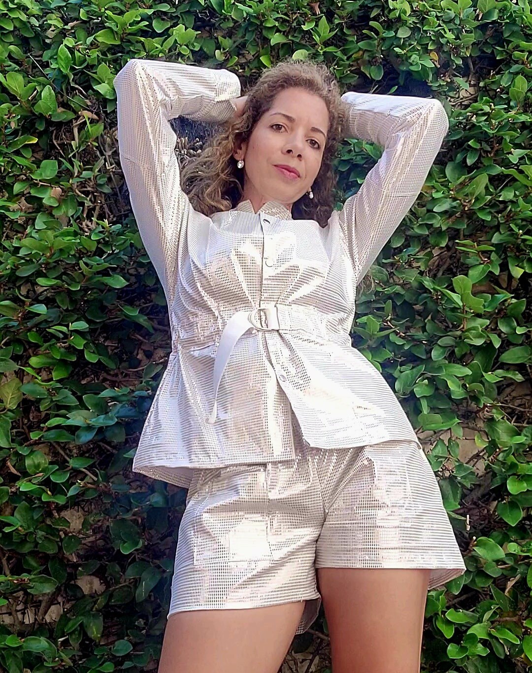 Galactic Short Suit WHITE and Silver Two Piece Designer Etsy