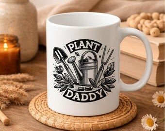 Plant Daddy Mug: Gardening Tools Design, Father's Day Gift
