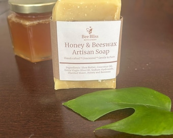 Bee Bliss Honey & Beeswax Soap: Natural Unscented Artisan Skincare