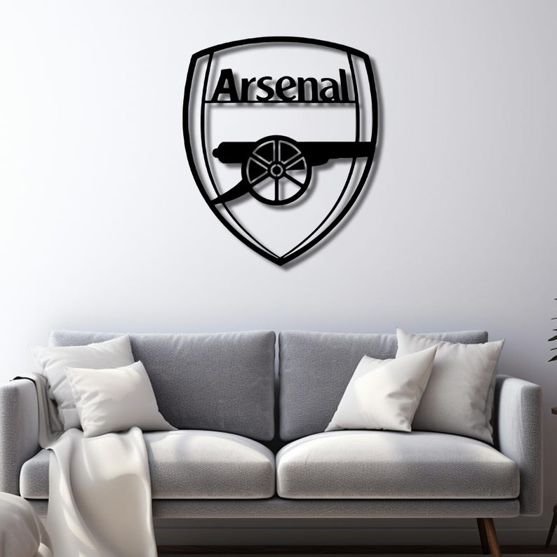 Arsenal Metal Wall Art, Football Fan Crest Decor, Man Cave Sports ...