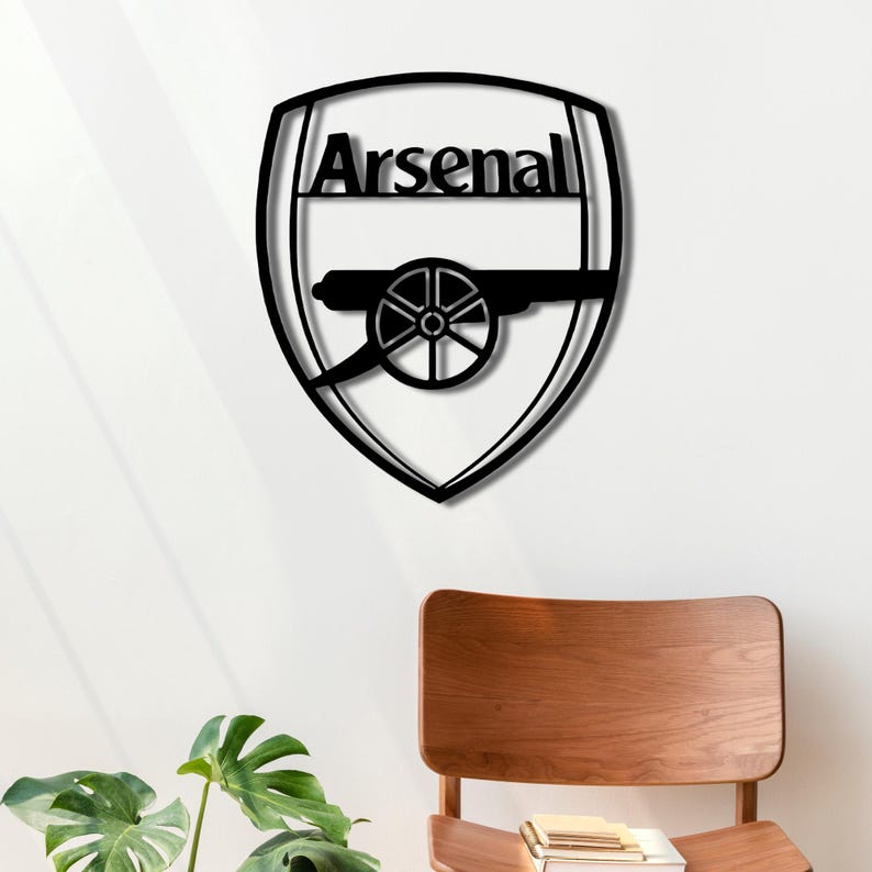 Arsenal Metal Wall Art, Football Fan Crest Decor, Man Cave Sports ...
