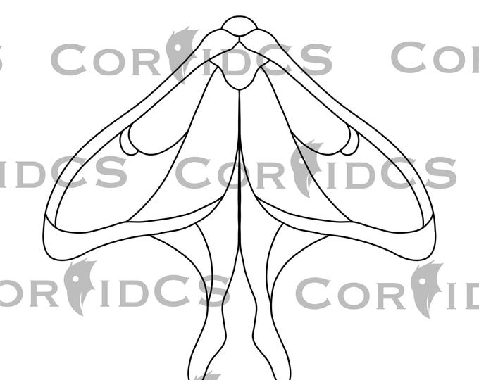 Luna Moth Stained Glass Pattern PDF, PNG Digital File - Etsy Canada