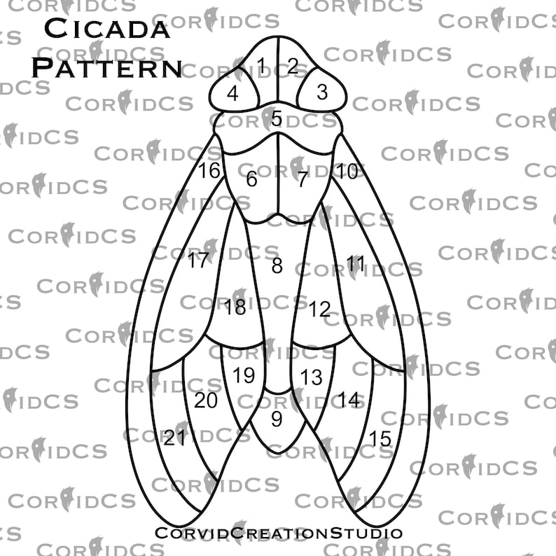 Cicada Stained Glass Pattern - Digital Download - Etsy
