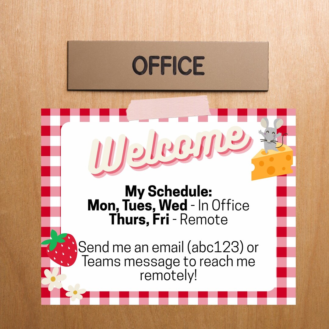 Office Door Sign Digital Download Status and Remote Work Signs PDF File ...